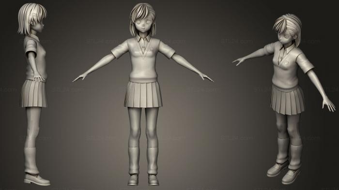 Статуэтки девушки (Мисака Микото, STKGL_0320) 3D модель для ЧПУ станка